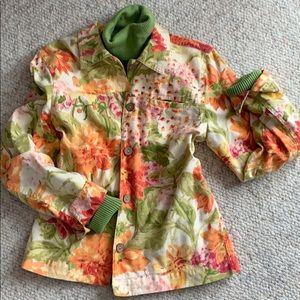 Coldwater Creek Floral Jacket & Turtleneck Sweater
